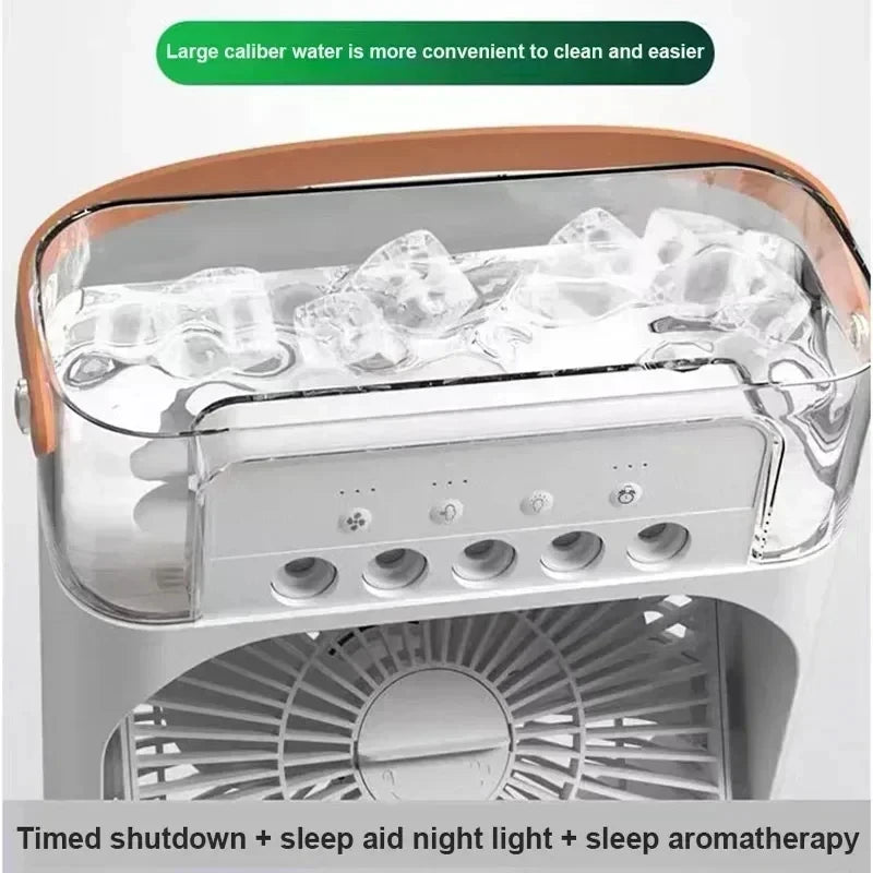 3-in-1 Portable Air Cooler - Mini Fan, Humidifier & LED Night Light
