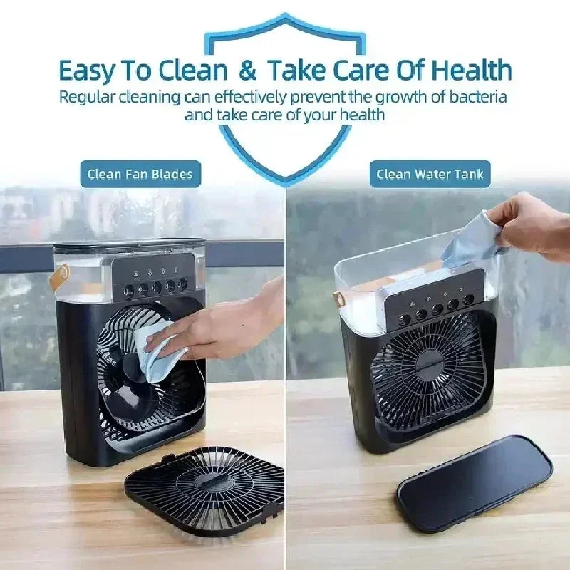 3-in-1 Portable Air Cooler - Mini Fan, Humidifier & LED Night Light