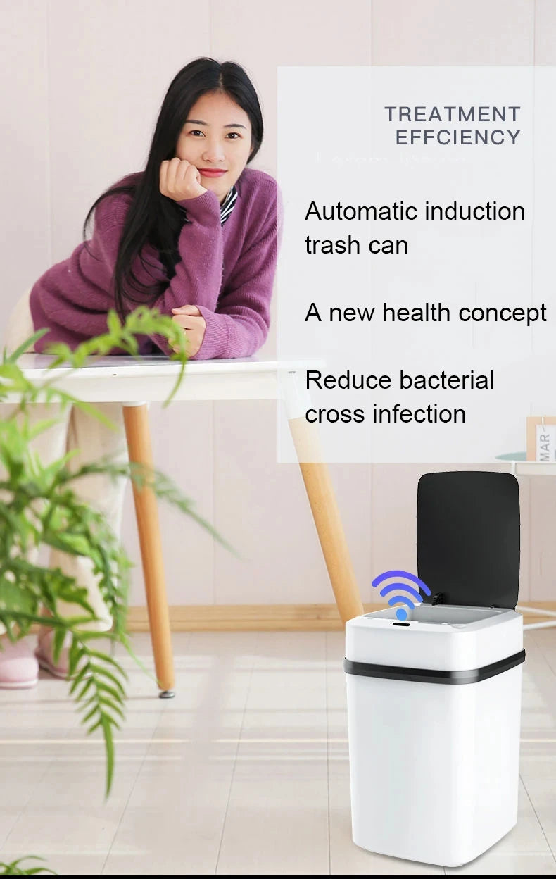Smart Touchless Trash Can 13L - Motion Sensor Waste Bin