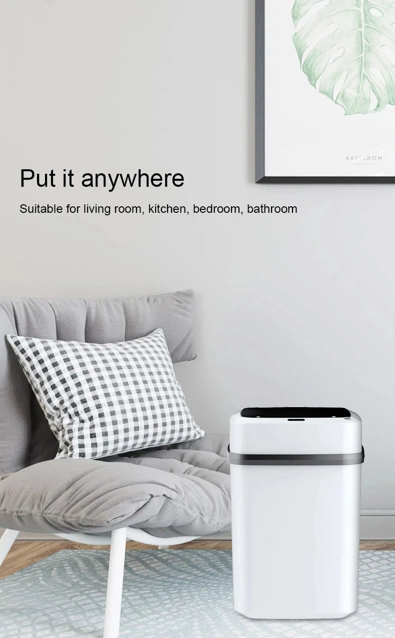 Smart Touchless Trash Can 13L - Motion Sensor Waste Bin