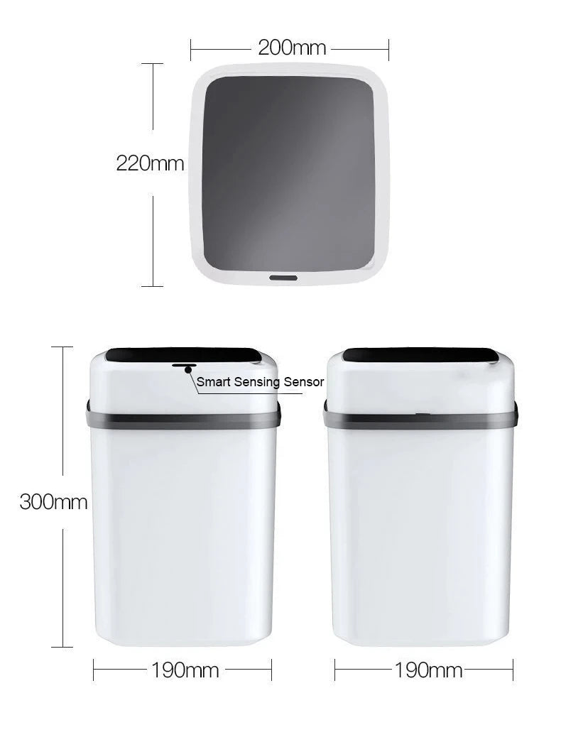Smart Touchless Trash Can 13L - Motion Sensor Waste Bin