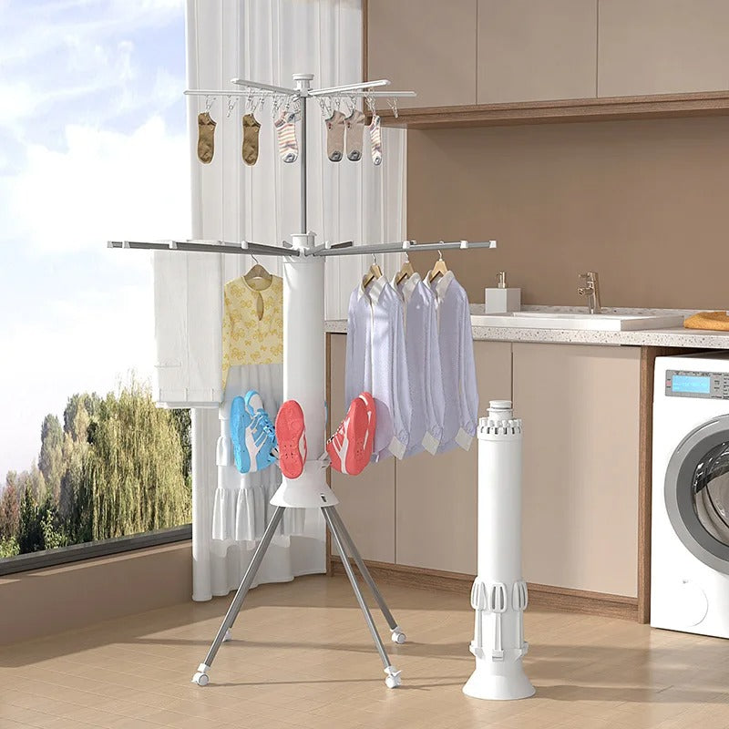 Foldable Octopus Clothes Drying Rack - Portable Rotating Laundry Dryer