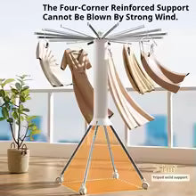 Foldable Octopus Clothes Drying Rack - Portable Rotating Laundry Dryer