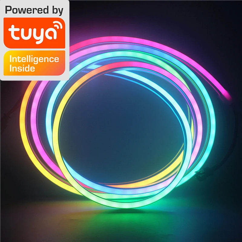 TUYA Smart RGBIC Neon LED Strip Lights | Music Sync | App & Voice Control | IP65 Waterproof