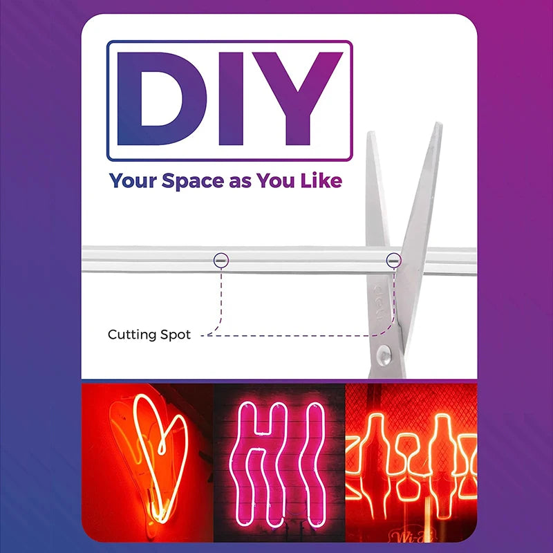 TUYA Smart RGBIC Neon LED Strip Lights | Music Sync | App & Voice Control | IP65 Waterproof