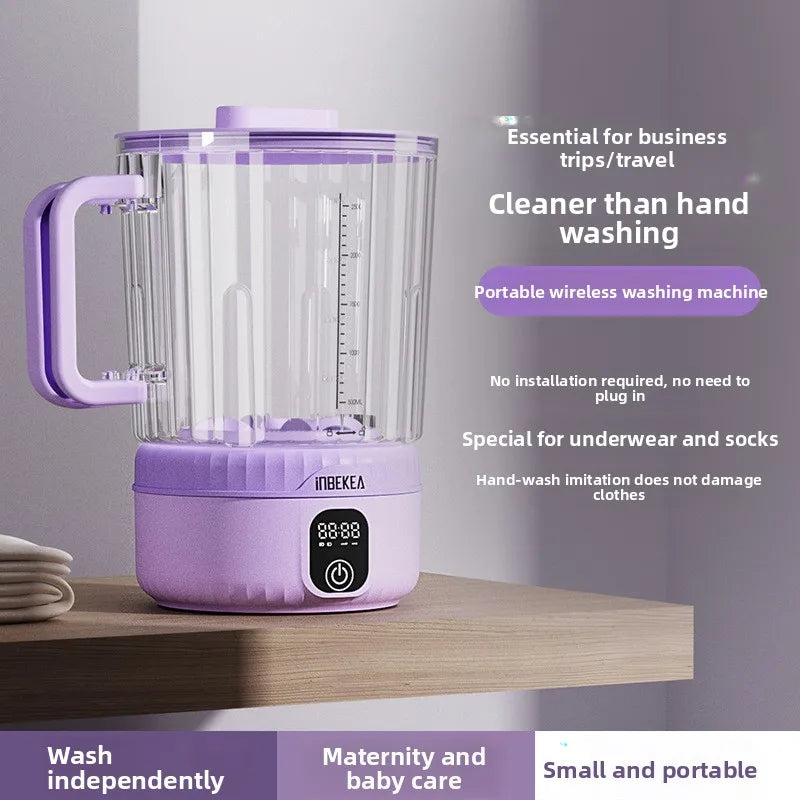 Mini Power Washer 7000 mAh USB Rechargeable for Travel Socks Underwear Underwear Wireless Portable Clothes Washing Cup 2.5L