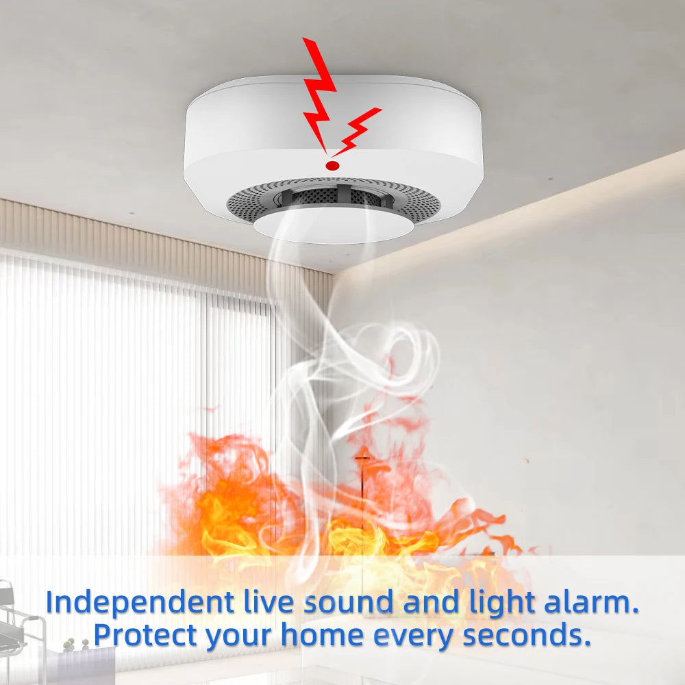 Smart Wireless Smoke Detector - Fire Alarm with 85dB Alert
