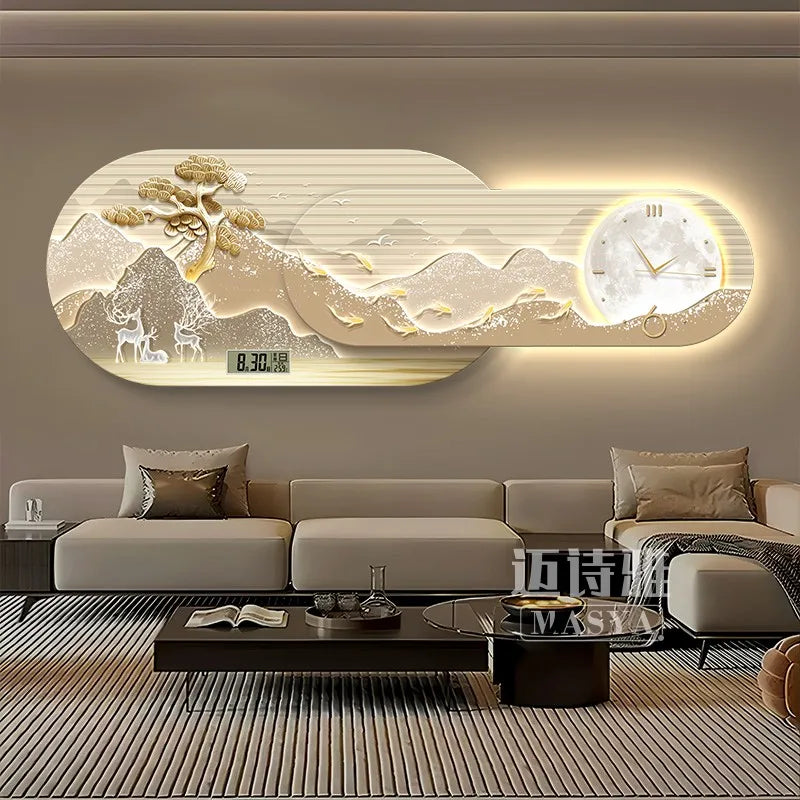 Unique Minimalist Wall Clock Night Light Unique Design Oversized Usa European Wall Clock Kitchen Modern Metal Horloge Decor