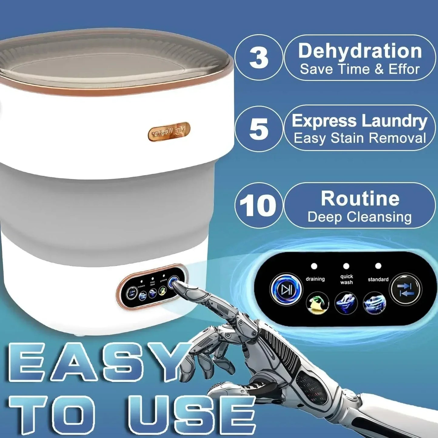 15L Foldable Washing Machine with Spin Dryer  Apartments Travel Portable Socks Underwear Panties Baby Clothe Washer Machine