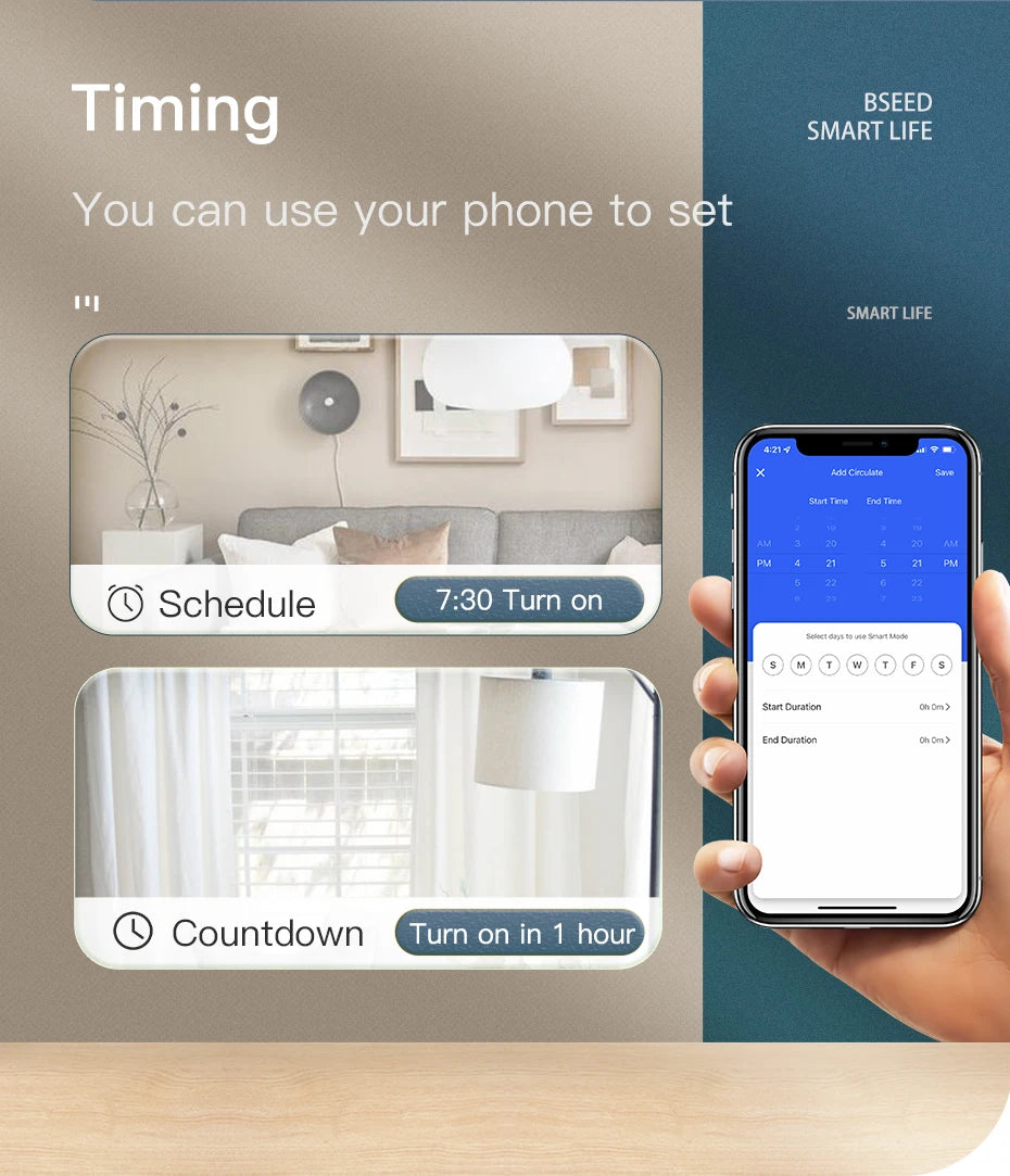 BSEED  Wifi 1/2/3Gang Light Switches Touch Sensor Glass Switch Tuya Smart Life Alexa Control Plus EU Sockets Need Neutral Wire