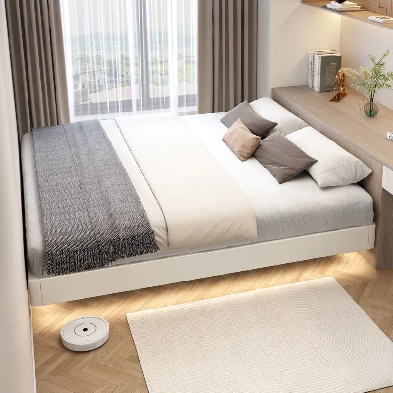 Individual Double Bed Frames Nordic Modern Minimalist Twin Double Bed Bases Wood Sleeping Luxury Cama Queen Size Hotel Furniture