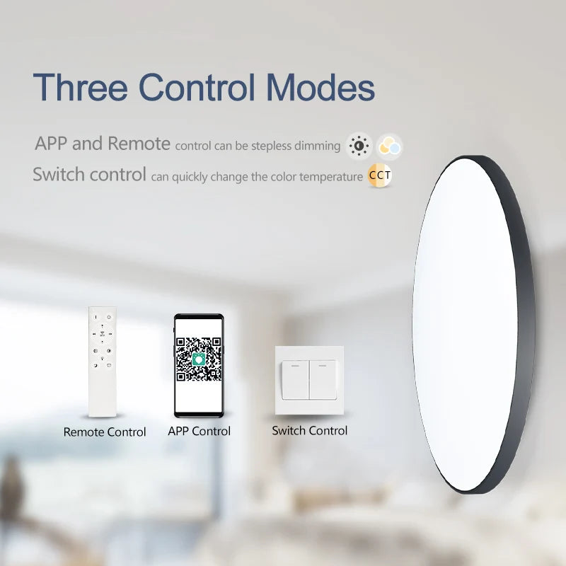 Smart LED Ceiling Light - Modern Dimmable with Remote Control