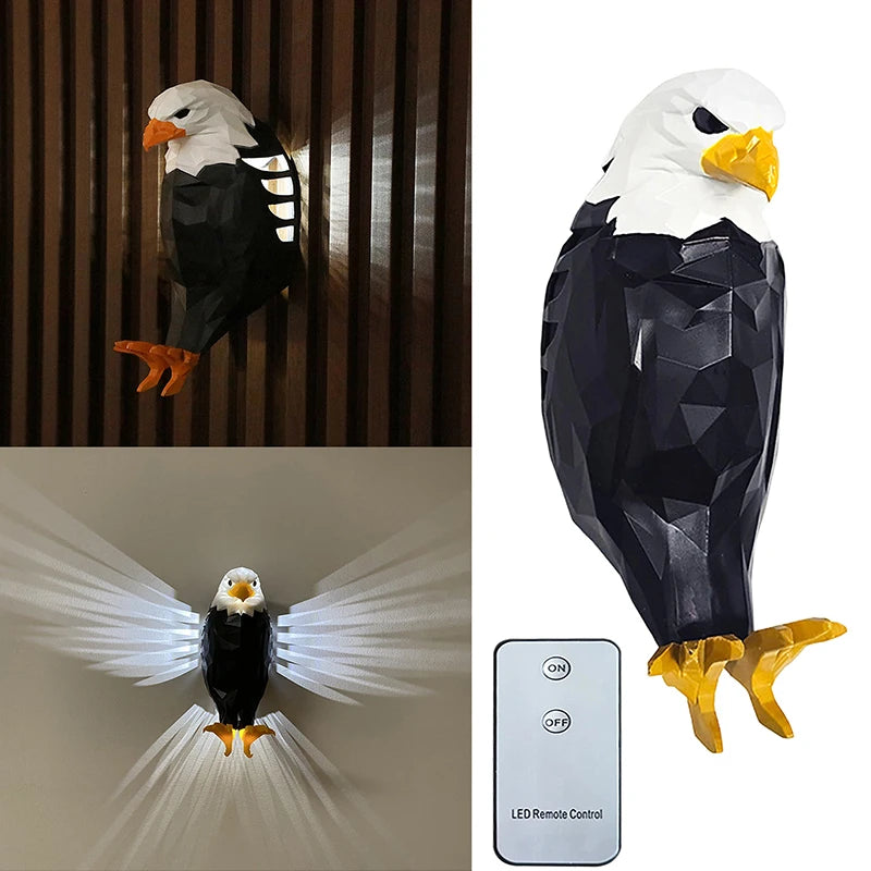 Eagle Wall Lamp – 3D Sculptural Night Light for Home Decor