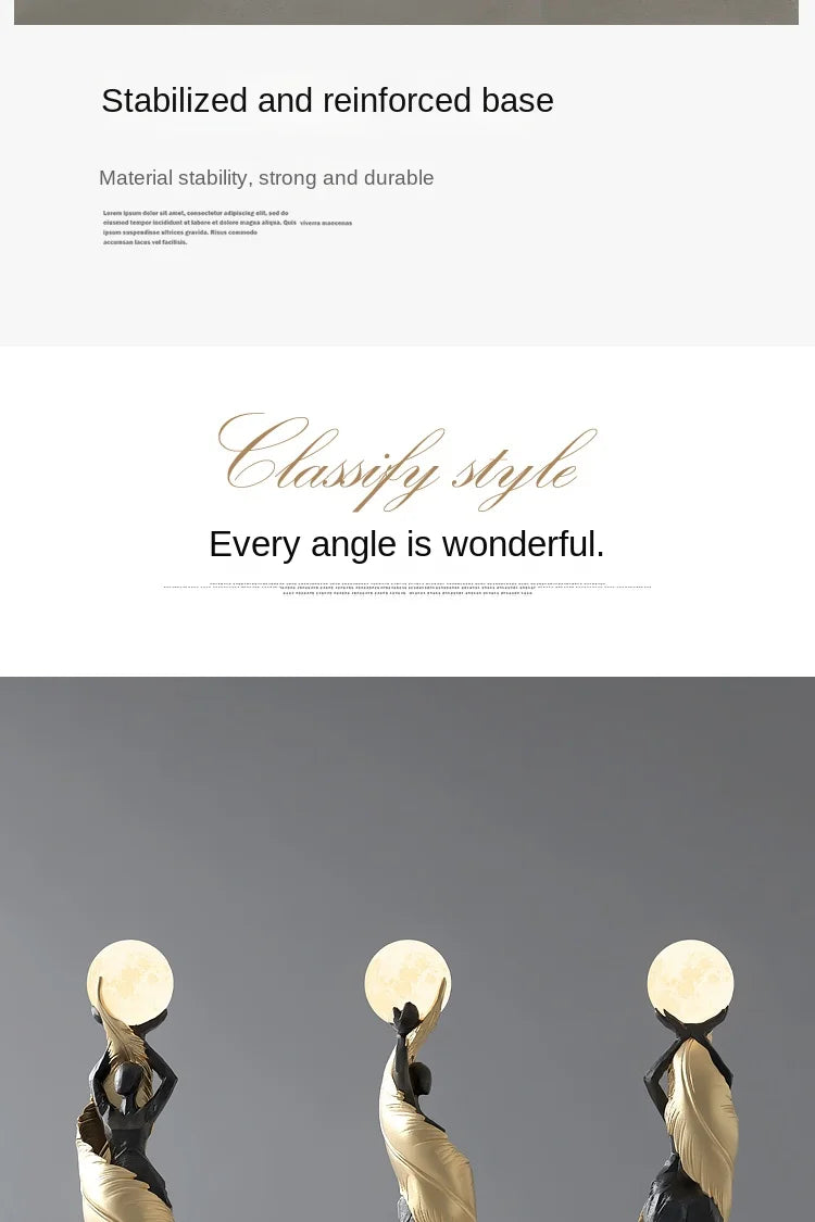 Home Decor Abstract Girl Statues Floor Decor Living Room Large Welcome Sculptures Artistic Ornaments Housewarming Gift Figurines