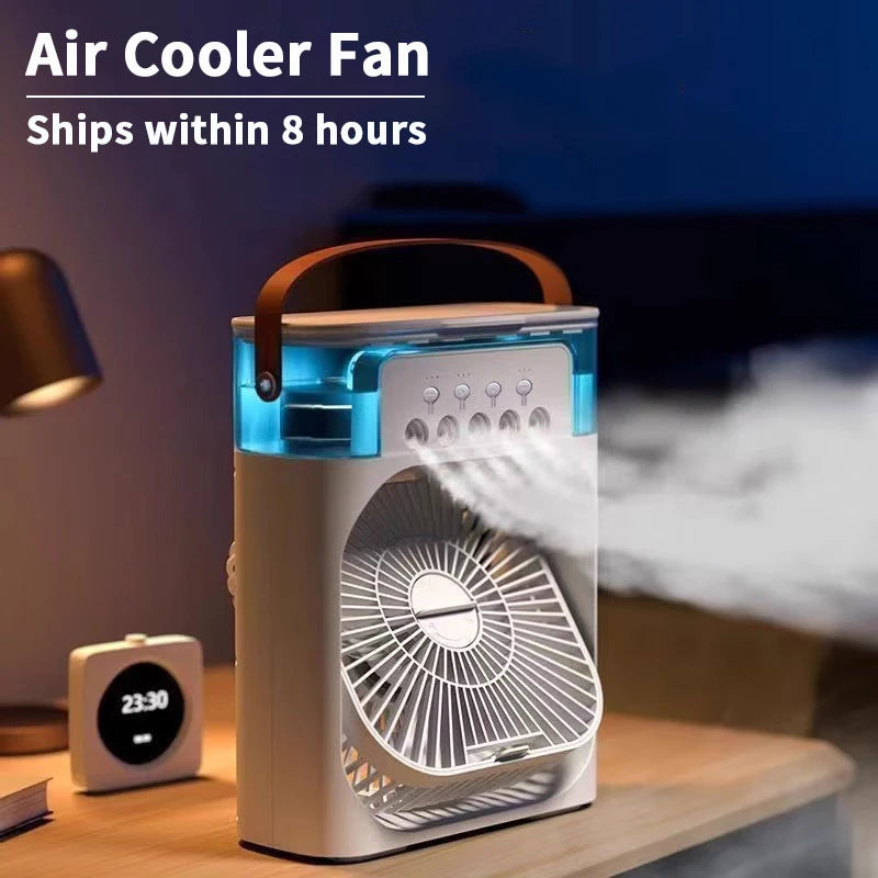 3-in-1 Portable Air Cooler - Mini Fan, Humidifier & LED Night Light