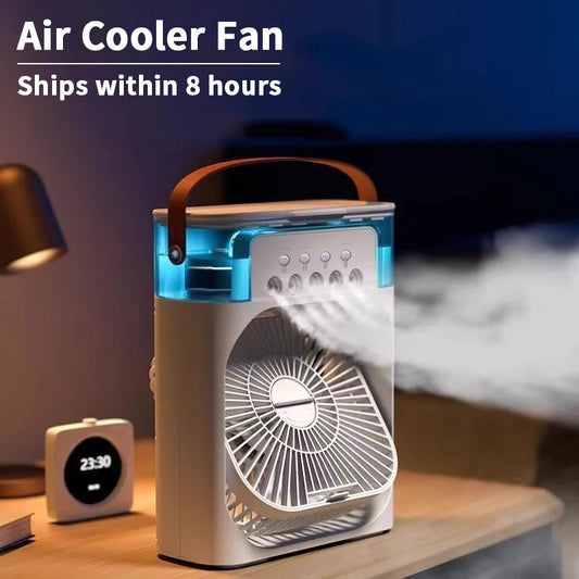 3-in-1 Portable Air Cooler - Mini Fan, Humidifier & LED Night Light