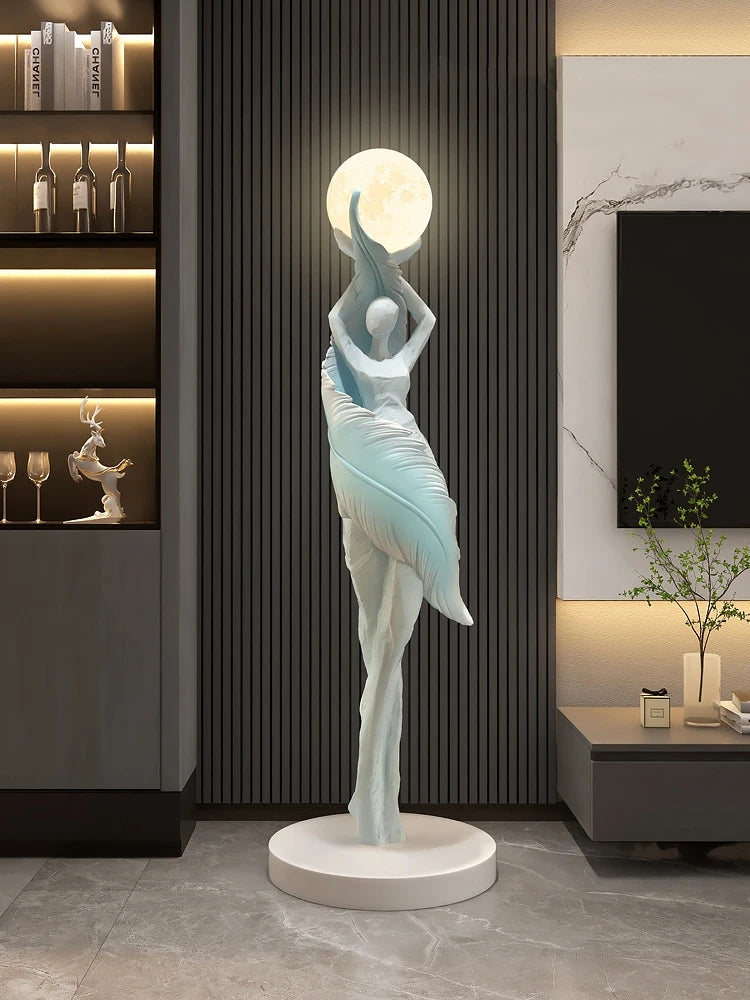 Home Decor Abstract Girl Statues Floor Decor Living Room Large Welcome Sculptures Artistic Ornaments Housewarming Gift Figurines