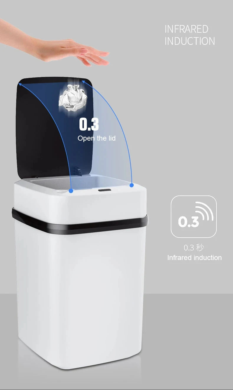 Smart Touchless Trash Can 13L - Motion Sensor Waste Bin