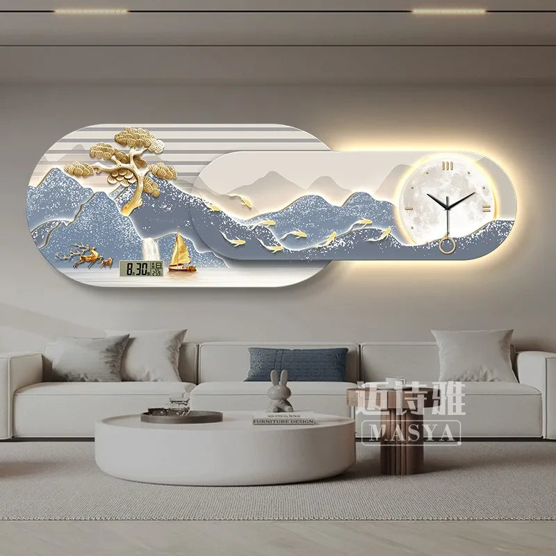 Unique Minimalist Wall Clock Night Light Unique Design Oversized Usa European Wall Clock Kitchen Modern Metal Horloge Decor