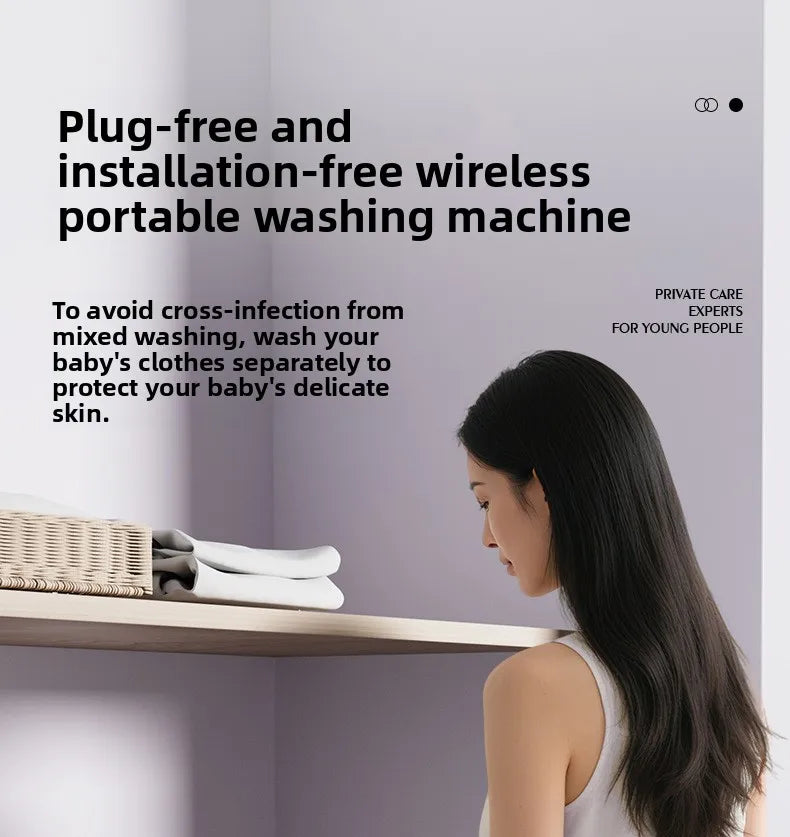 Mini Power Washer 7000 mAh USB Rechargeable for Travel Socks Underwear Underwear Wireless Portable Clothes Washing Cup 2.5L