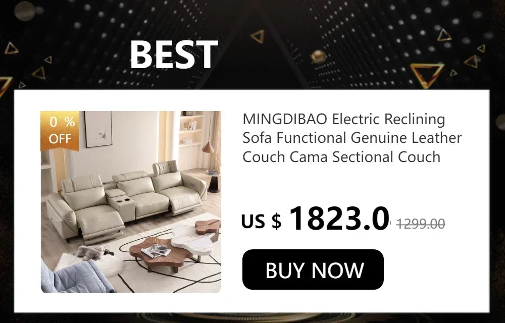 Premium Italian Genuine Leather Sectional Sofa Sets Couch Sofas with USB and Bluetooth Speaker - MANBAS Living Room Furniture