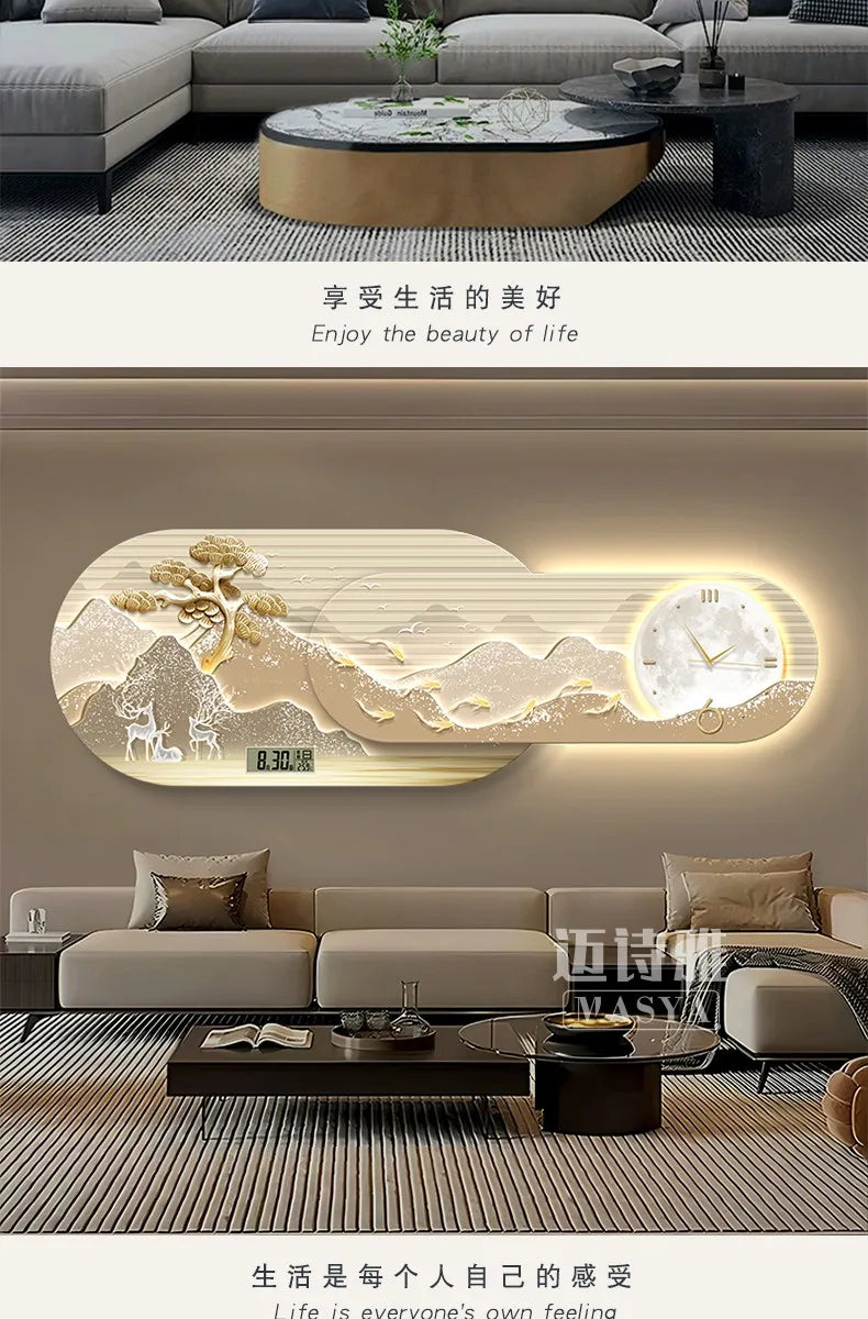 Unique Minimalist Wall Clock Night Light Unique Design Oversized Usa European Wall Clock Kitchen Modern Metal Horloge Decor