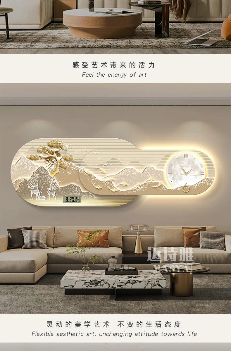 Unique Minimalist Wall Clock Night Light Unique Design Oversized Usa European Wall Clock Kitchen Modern Metal Horloge Decor