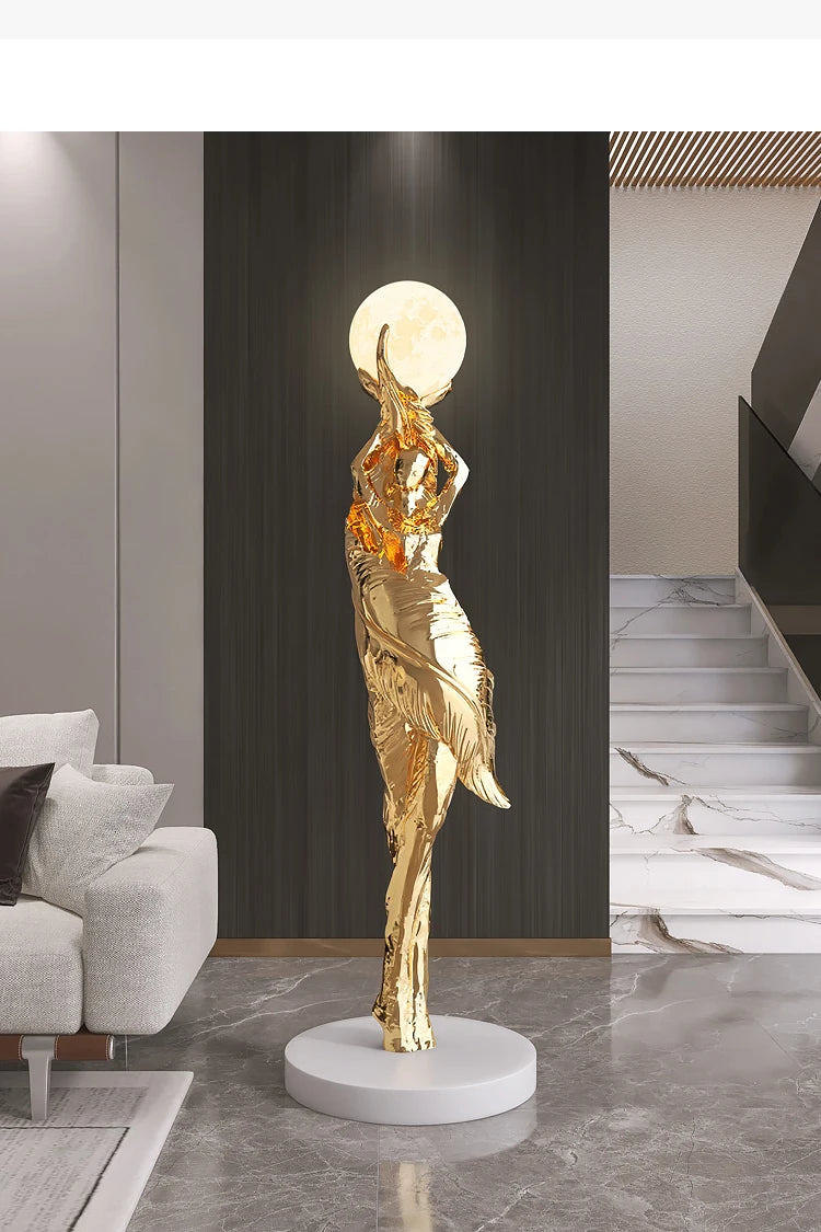Home Decor Abstract Girl Statues Floor Decor Living Room Large Welcome Sculptures Artistic Ornaments Housewarming Gift Figurines