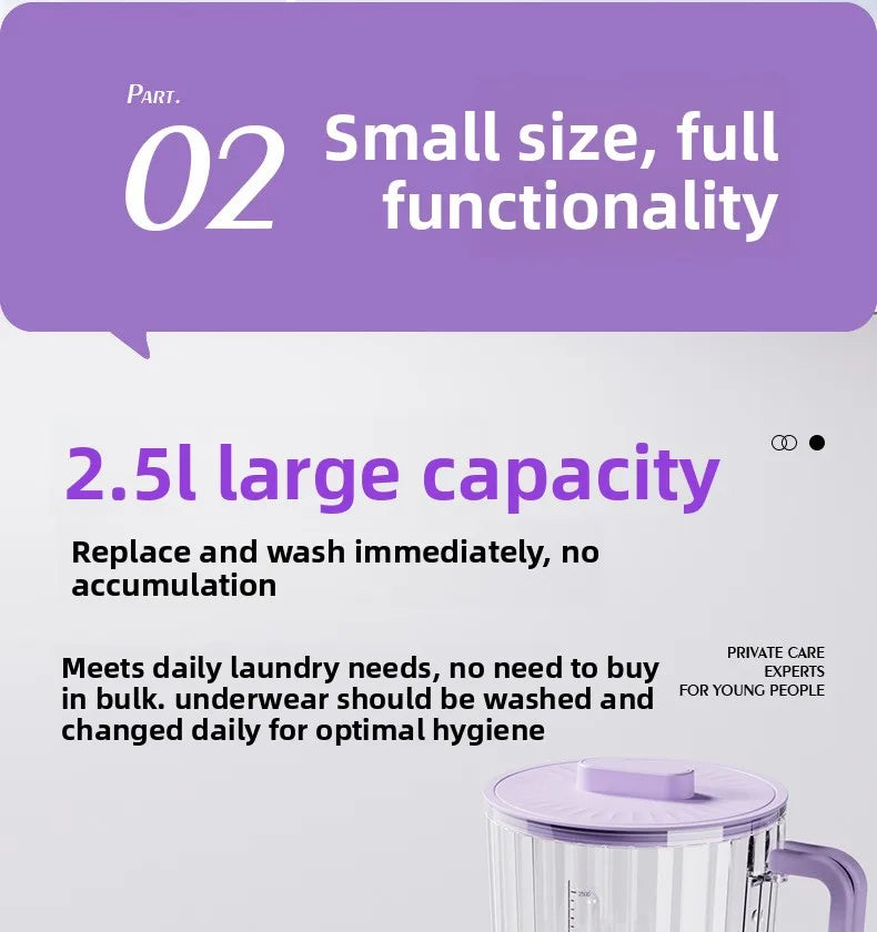 Mini Power Washer 7000 mAh USB Rechargeable for Travel Socks Underwear Underwear Wireless Portable Clothes Washing Cup 2.5L