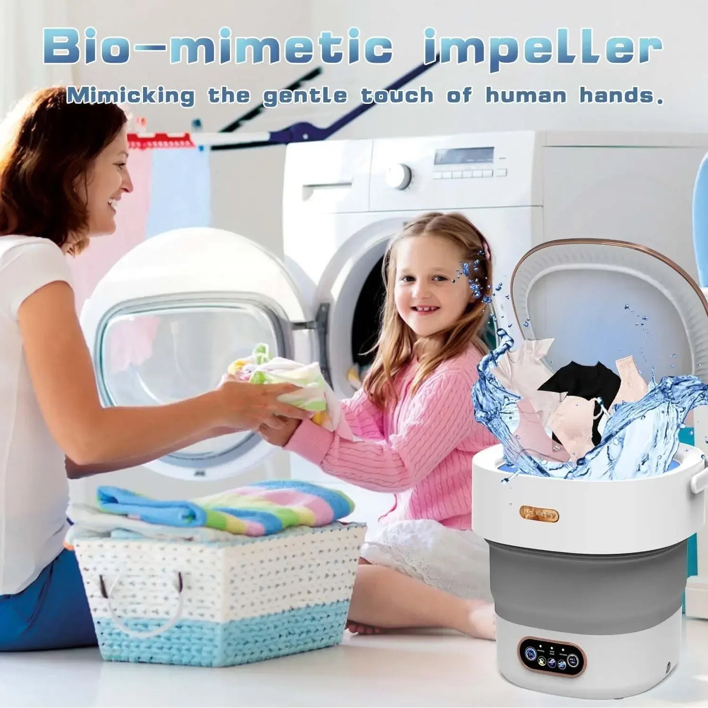 15L Foldable Washing Machine with Spin Dryer  Apartments Travel Portable Socks Underwear Panties Baby Clothe Washer Machine