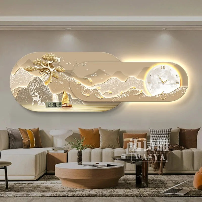 Unique Minimalist Wall Clock Night Light Unique Design Oversized Usa European Wall Clock Kitchen Modern Metal Horloge Decor