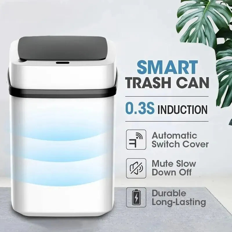 Smart Touchless Trash Can 13L - Motion Sensor Waste Bin
