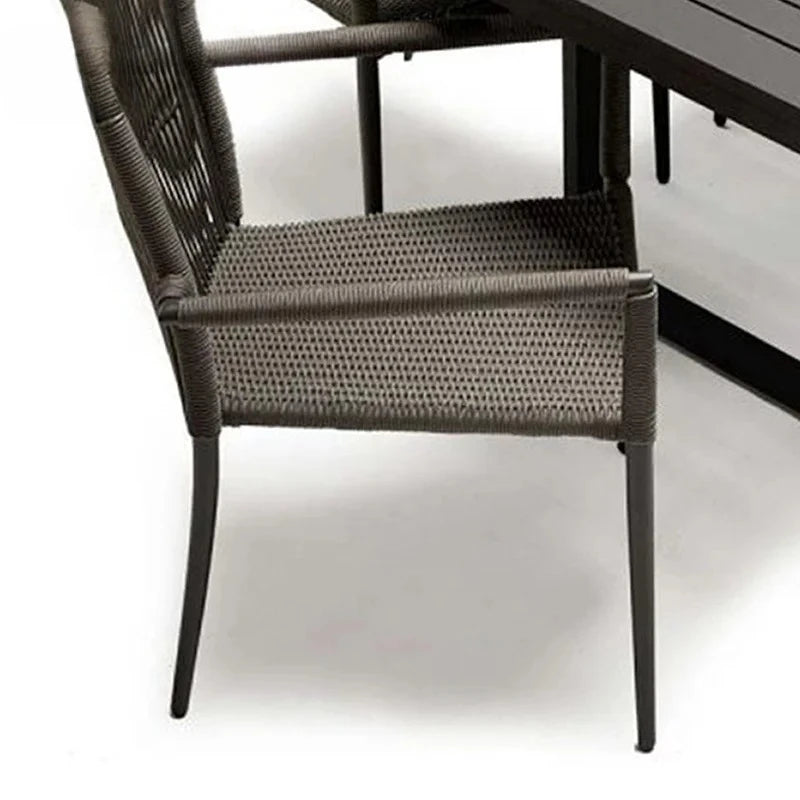 Outdoor Garden Sets Waterpoof Durable Extending square Aluminum Patio Table and Chairs Patio Furniture Sets Outdoor Dining Set