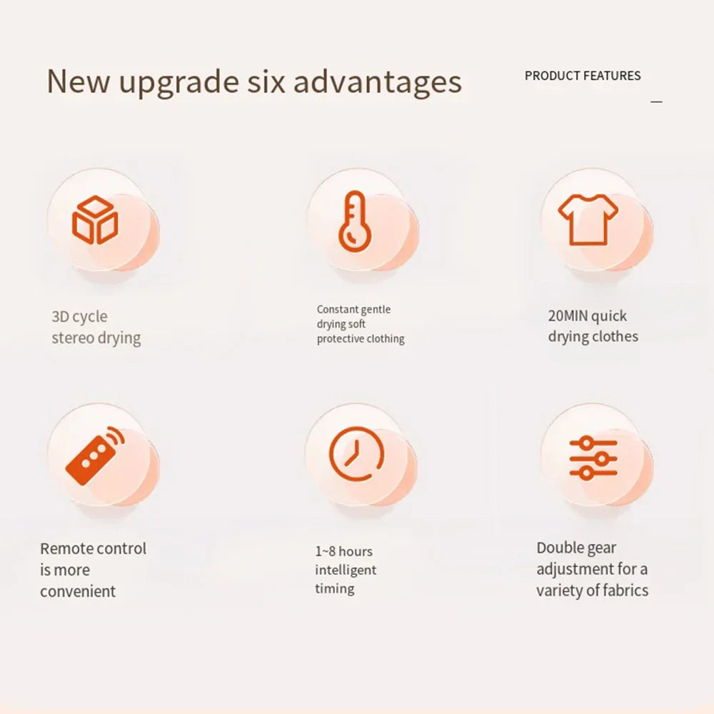 Portable Clothes Dryer,Portable Dryer for Apartments Home Travel RVs,Compact Foldable Mini Electric Laundry Dryer with Dryer Bag