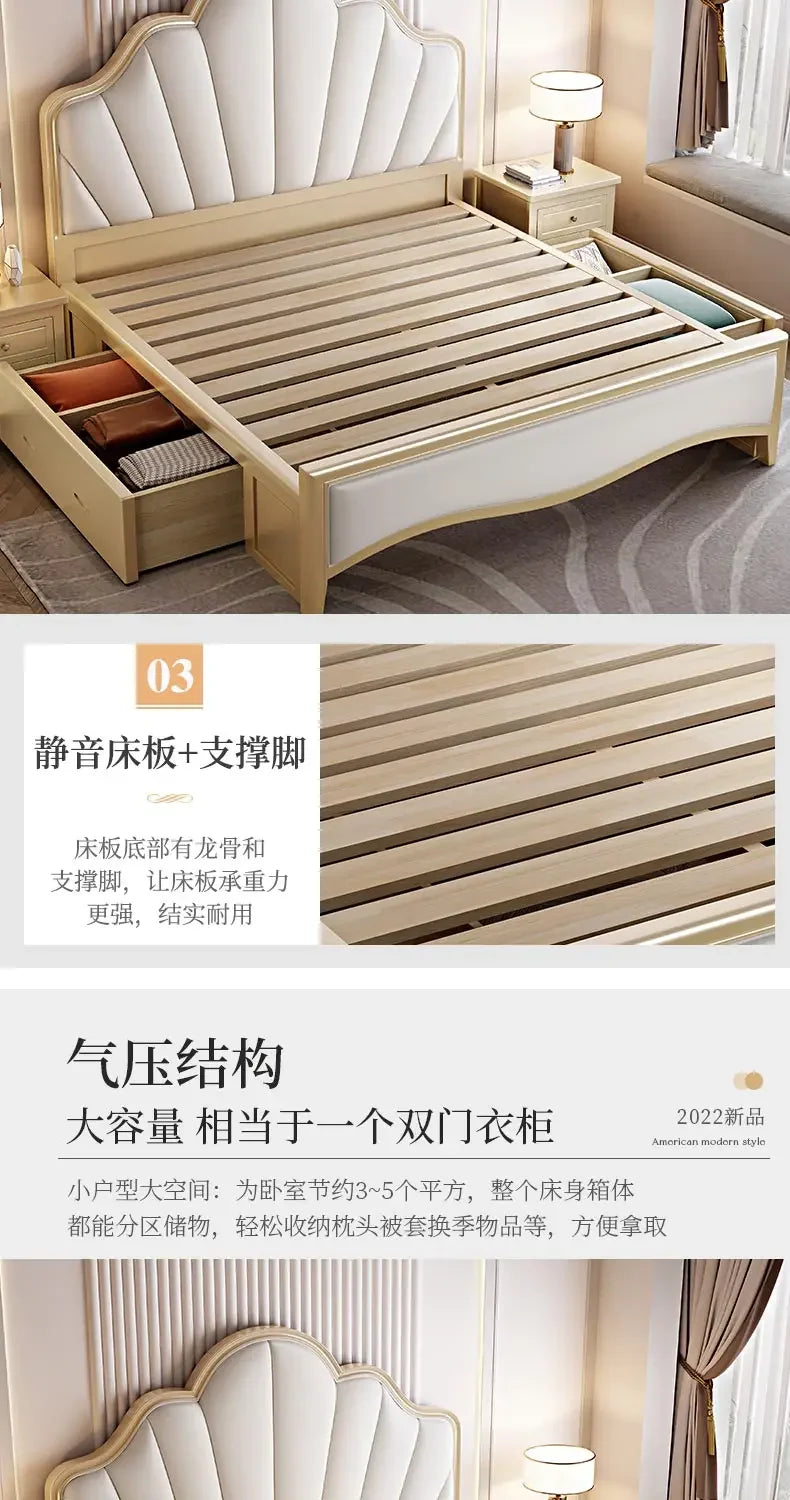 Design Double Bed Frame Sale Wooden Adult Modern Bases Bed Frames Bedroom Headboards Muebles De Dormitorio Home Furniture