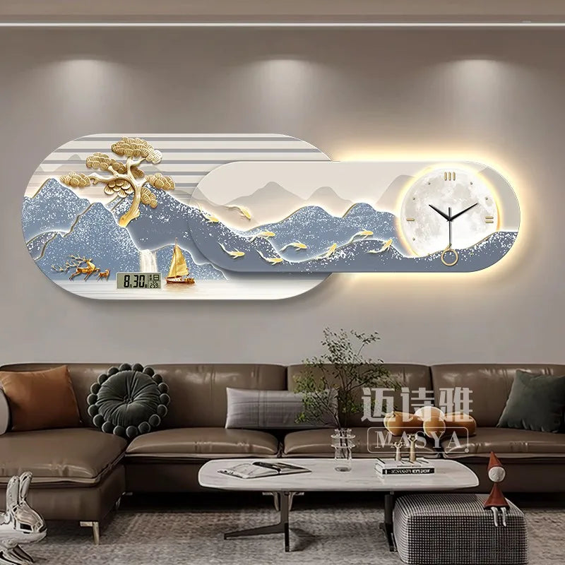 Unique Minimalist Wall Clock Night Light Unique Design Oversized Usa European Wall Clock Kitchen Modern Metal Horloge Decor