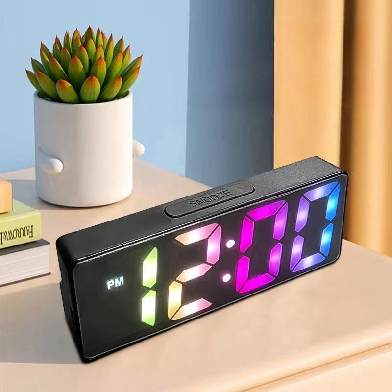 NieNie Digital LED Alarm Clock - Voice Control with Temperature Display