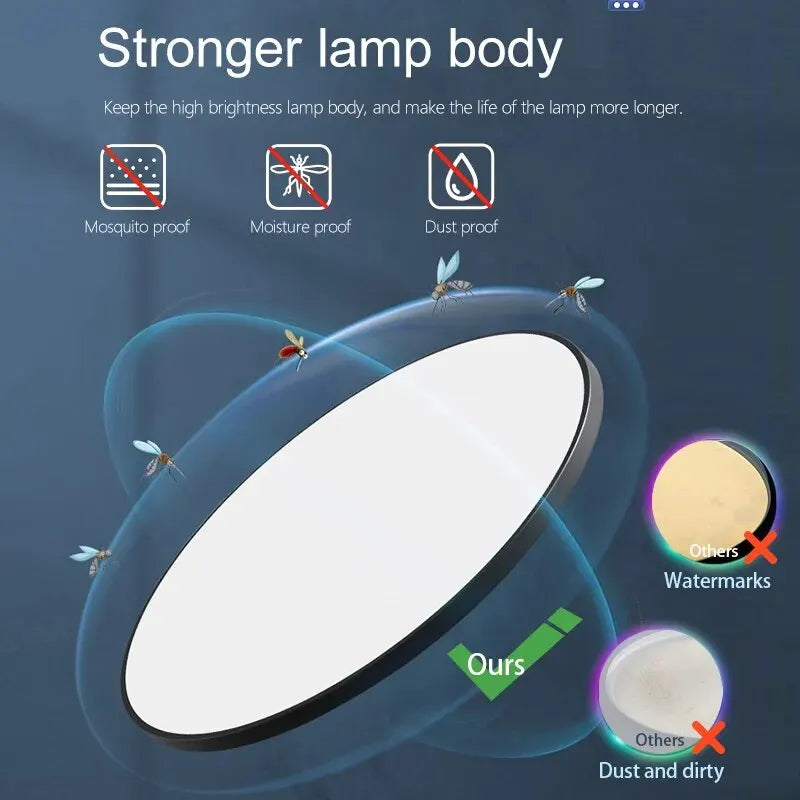 Smart LED Ceiling Light - Modern Dimmable with Remote Control