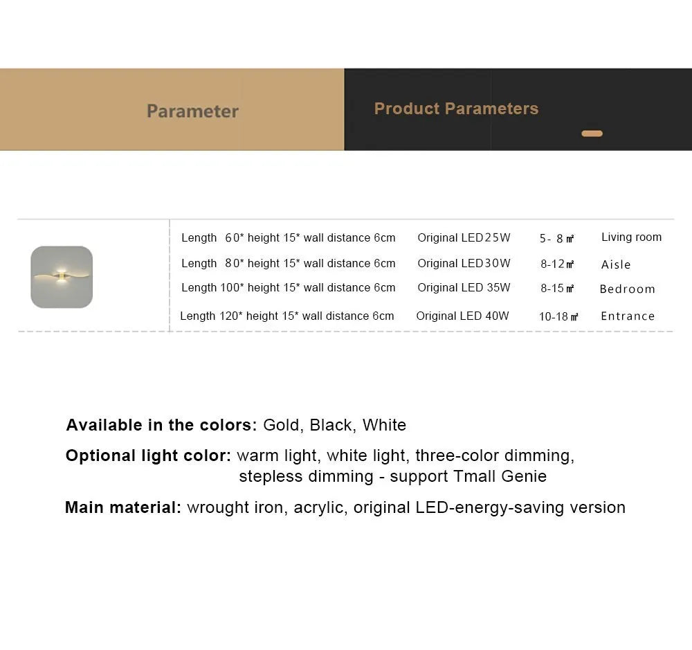 DARHYN Minimalist LED Strip Wall Lamp - Smart Dimmable Modern Wall Light