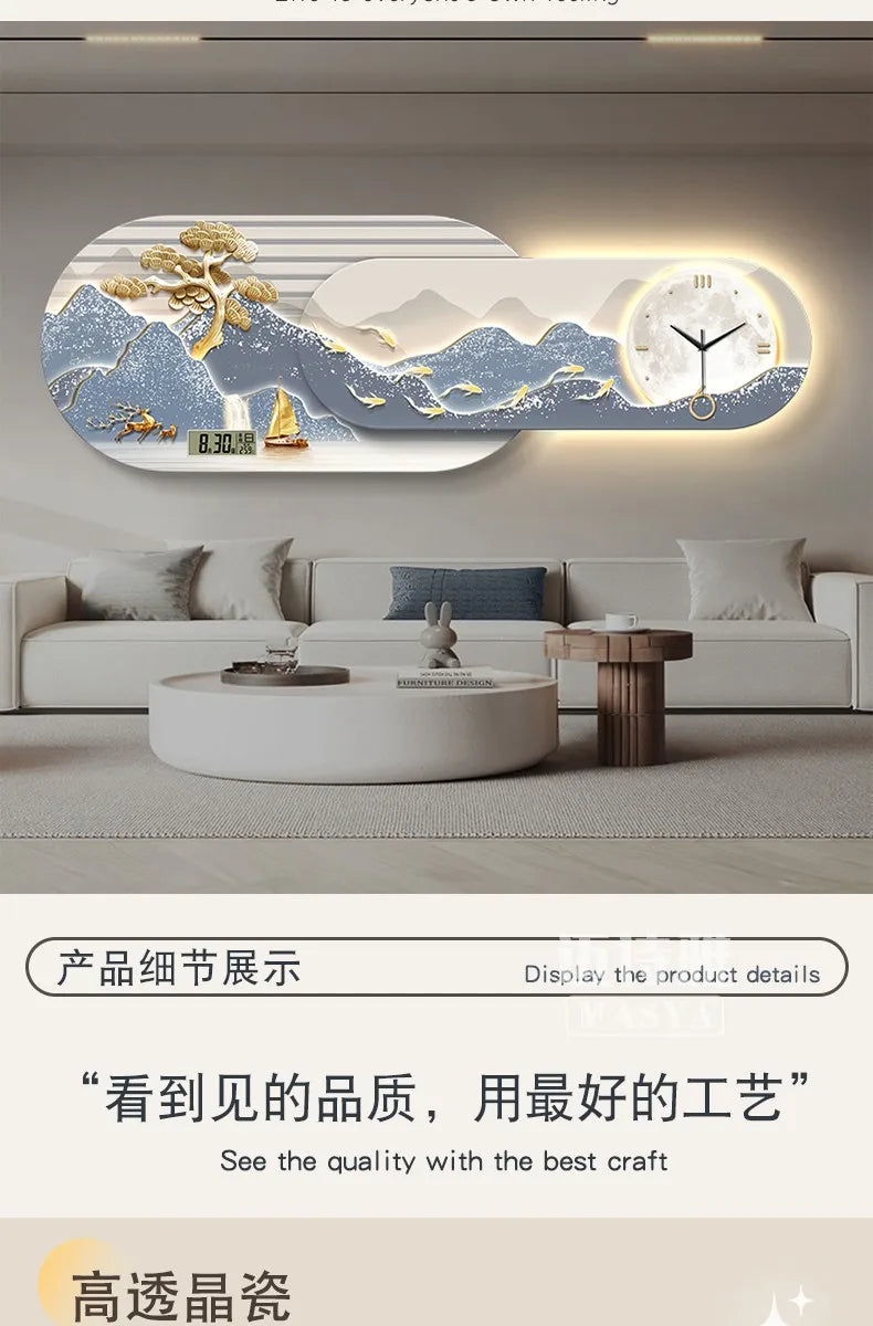 Unique Minimalist Wall Clock Night Light Unique Design Oversized Usa European Wall Clock Kitchen Modern Metal Horloge Decor