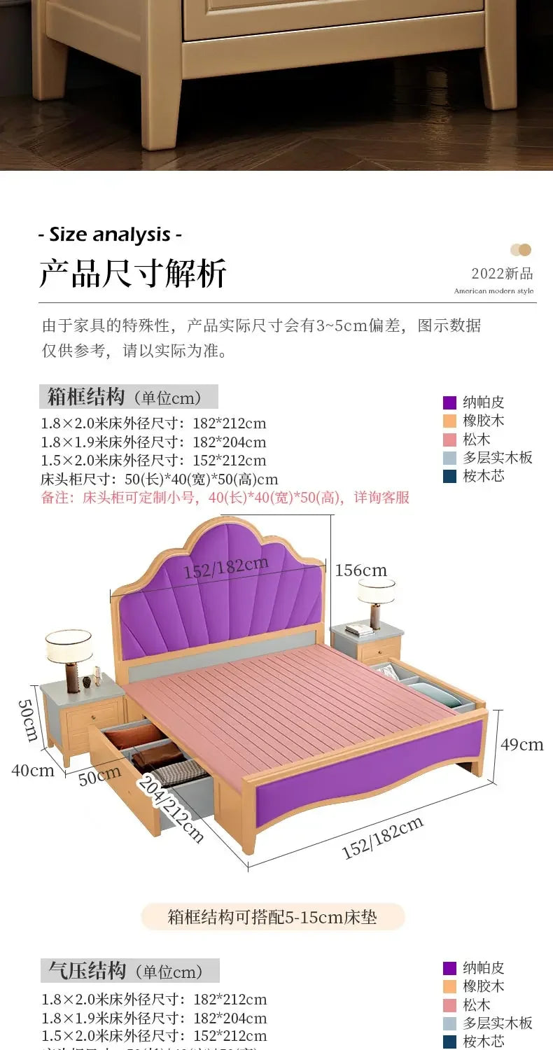 Design Double Bed Frame Sale Wooden Adult Modern Bases Bed Frames Bedroom Headboards Muebles De Dormitorio Home Furniture