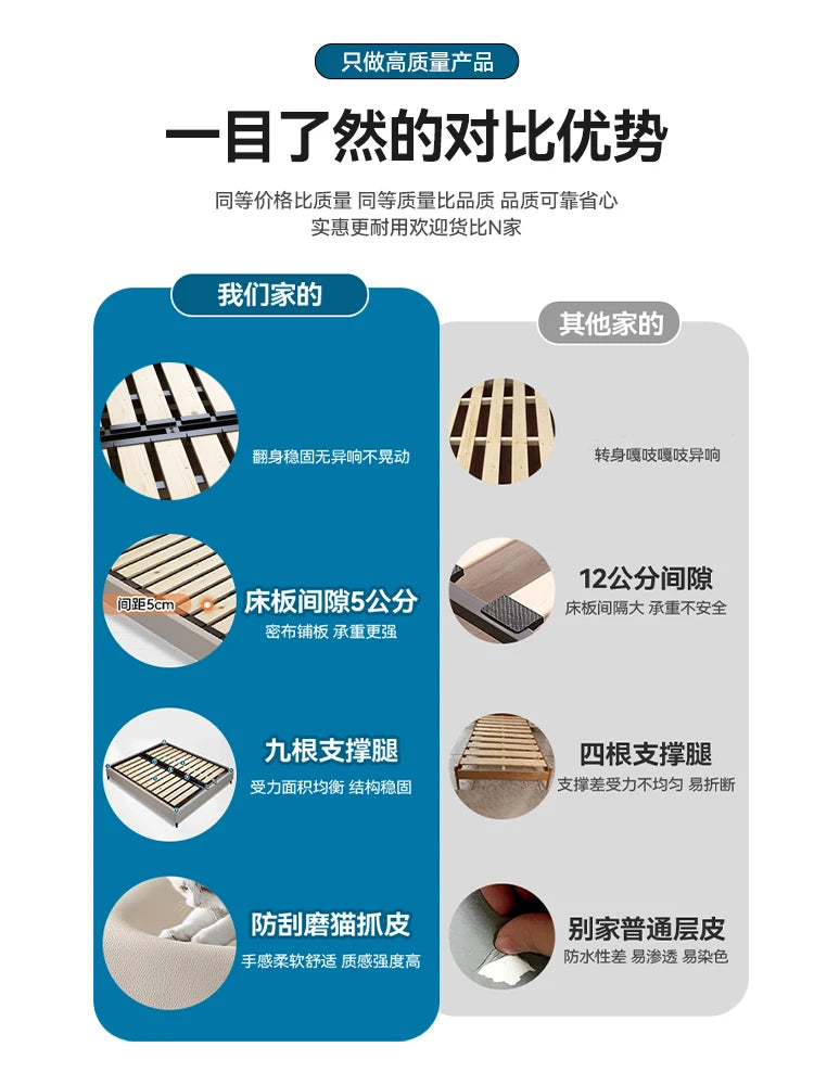 Individual Double Bed Frames Nordic Modern Minimalist Twin Double Bed Bases Wood Sleeping Luxury Cama Queen Size Hotel Furniture