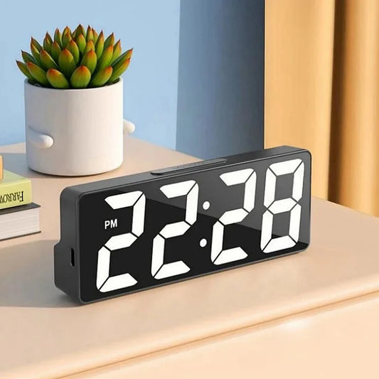NieNie Digital LED Alarm Clock - Voice Control with Temperature Display