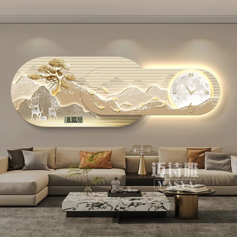 Unique Minimalist Wall Clock Night Light Unique Design Oversized Usa European Wall Clock Kitchen Modern Metal Horloge Decor