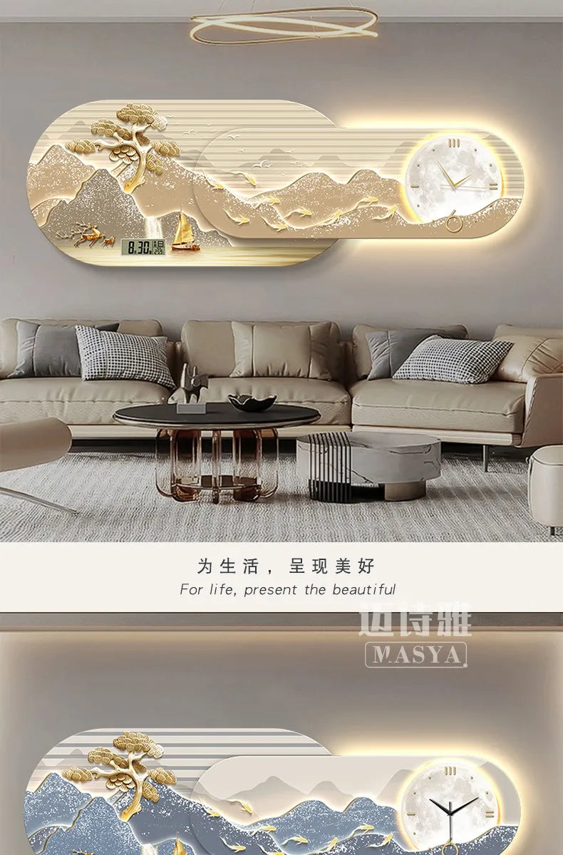 Unique Minimalist Wall Clock Night Light Unique Design Oversized Usa European Wall Clock Kitchen Modern Metal Horloge Decor