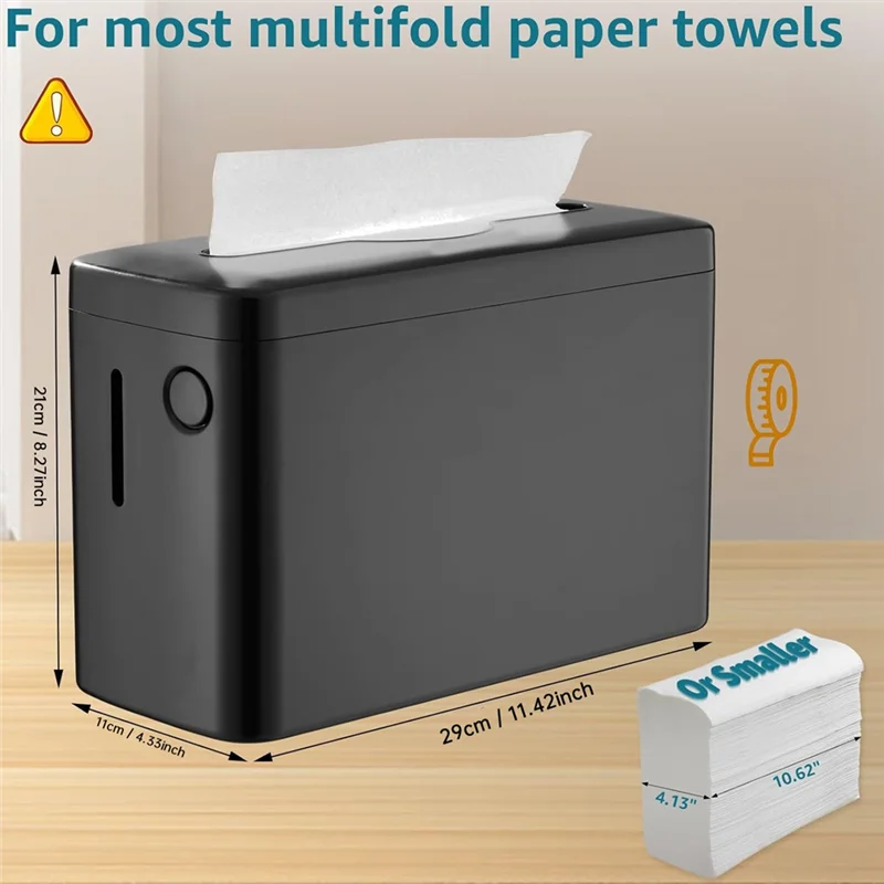 ABJI-Multifold Trifold Paper Towel Dispenser Countertop Commercial Hand Towel Dispenser Bathroom Black