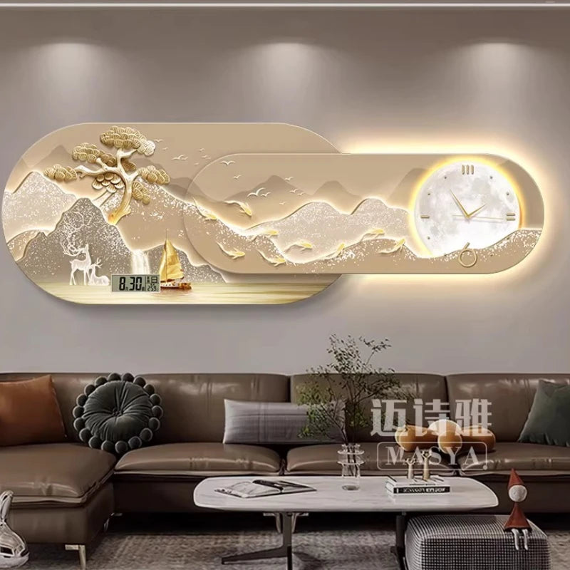 Unique Minimalist Wall Clock Night Light Unique Design Oversized Usa European Wall Clock Kitchen Modern Metal Horloge Decor