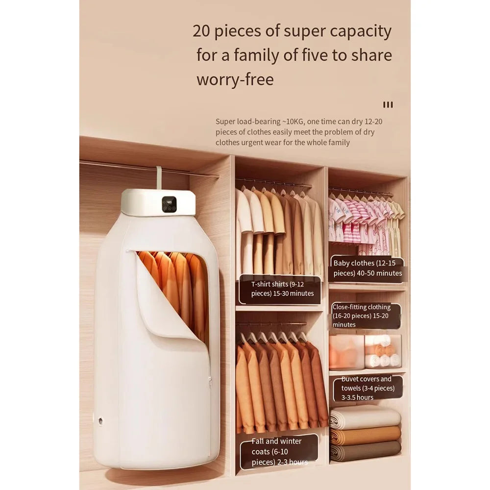 Portable Clothes Dryer,Portable Dryer for Apartments Home Travel RVs,Compact Foldable Mini Electric Laundry Dryer with Dryer Bag