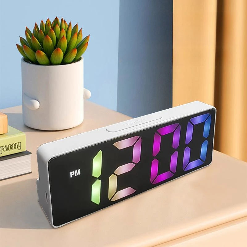 NieNie Digital LED Alarm Clock - Voice Control with Temperature Display