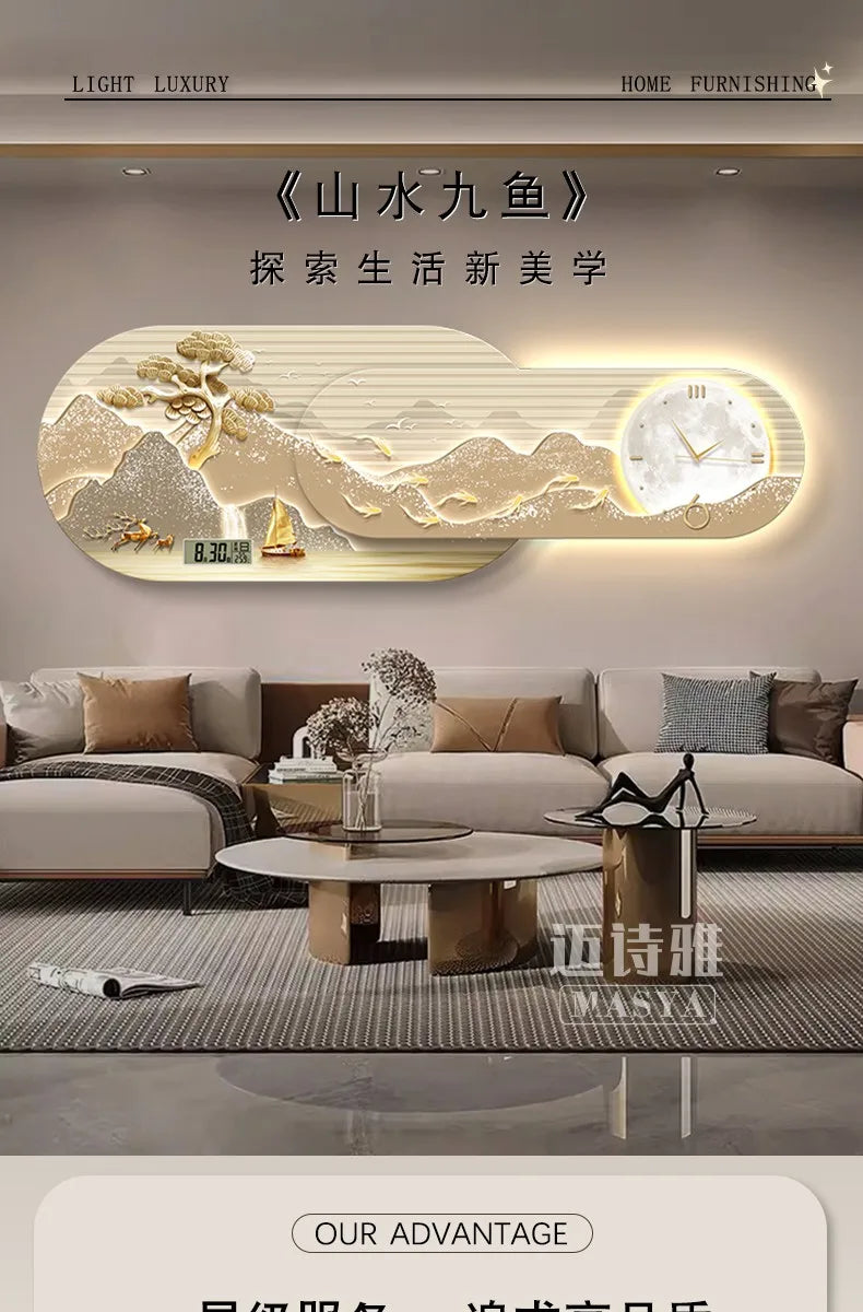 Unique Minimalist Wall Clock Night Light Unique Design Oversized Usa European Wall Clock Kitchen Modern Metal Horloge Decor